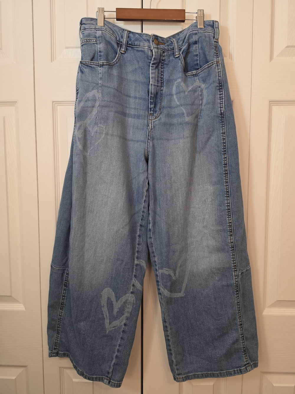Pilcro The Kenna Mid-Rise Heritage Barrel Jeans Heart Icon Edition Sizes 28 - Picture 8 of 14